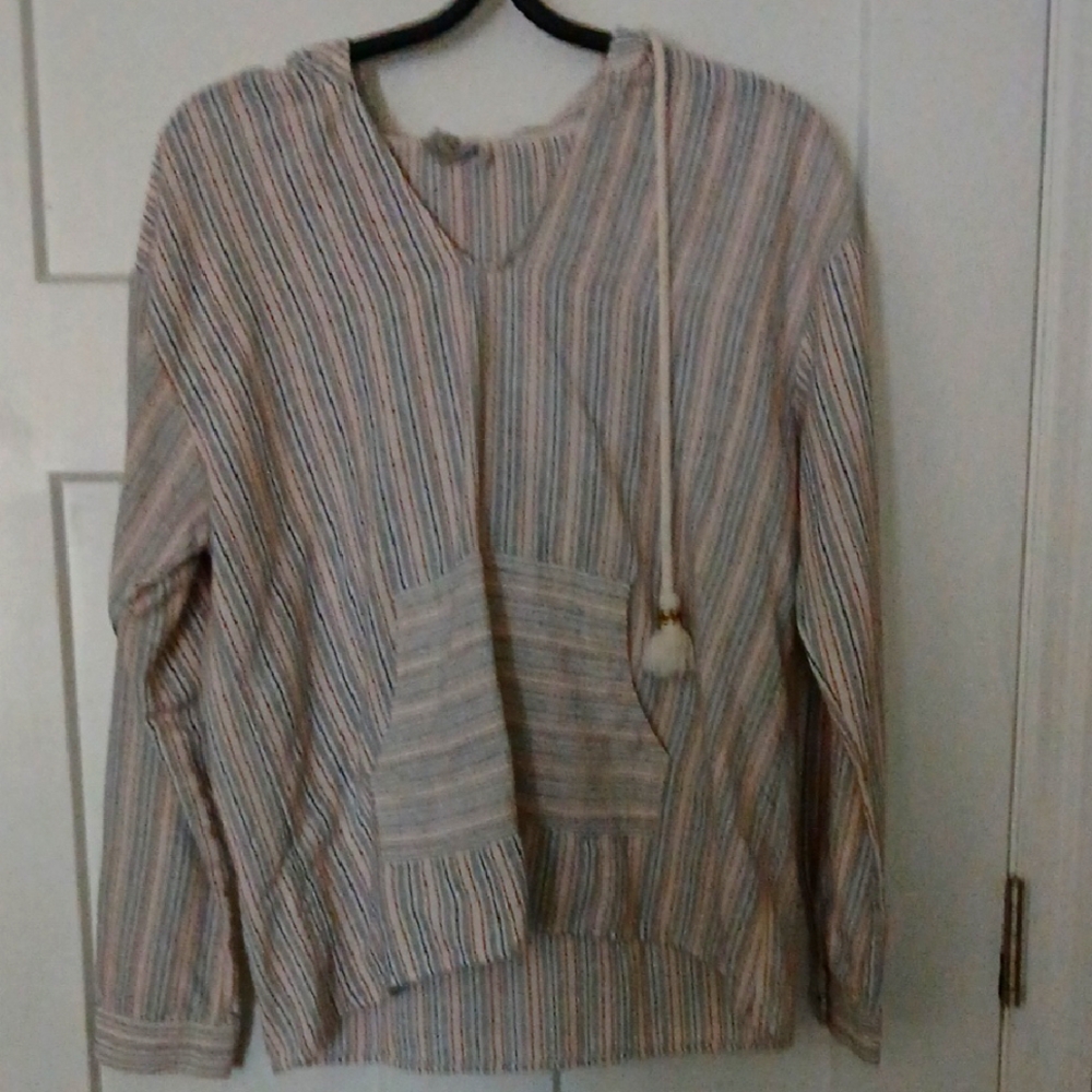 Paper Crane Cream Tan Long Sleeve Boxy Sweatshirt